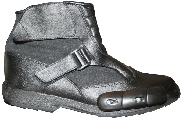 NEW MEN LEATHER MOTORCYCLE BOOTS SHORT SLIDERS Black 8