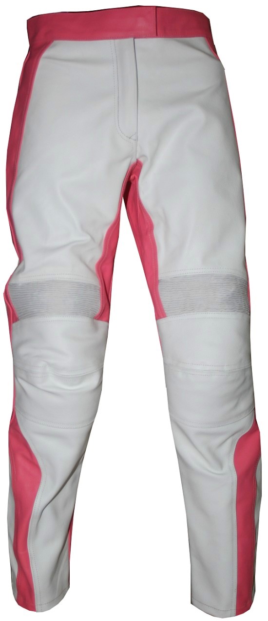 NEW WOMEN MOTORCYCLE LEATHER ARMOR BIKE PANT PINK 30