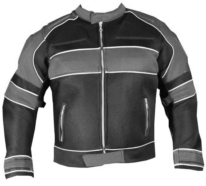 New men hot weather mesh motorcycle jacket gray
