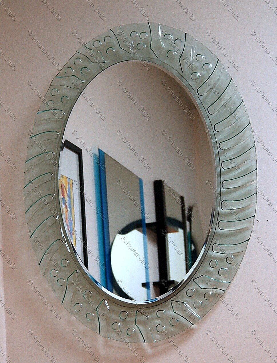 Hot Melted Glass Modern Contemporary Bathroom Mirror