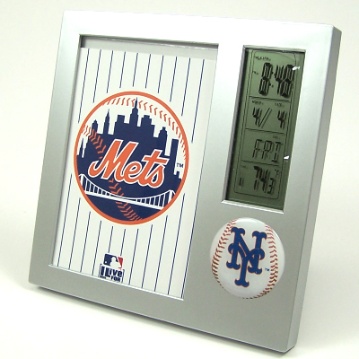 NEW YORK METS DESK ALARM CLOCK PICTURE FRAME N.Y.