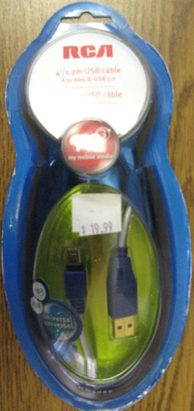 RCA 4' USB A to mini-B Cable