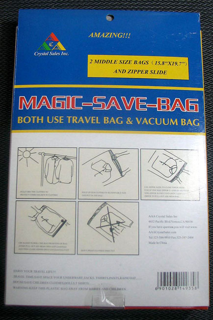 Magic Save Bag Instructions