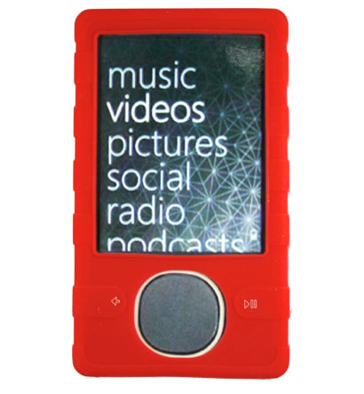 RED SILICONE SKIN CASE FOR MICROSOFT 80 80G 80GB ZUNE