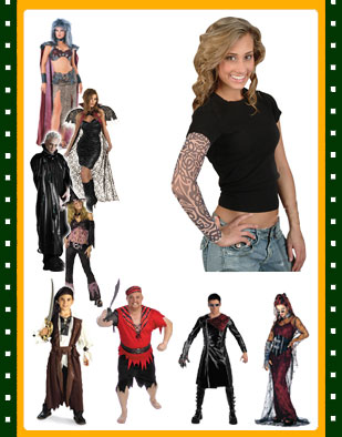 New Mens Womens Vampires Fake Costume Arm Sleeve Tattoo: RITATSL3P Block 