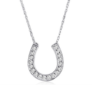 $399  Diamond  Pendant   Horseshoe Pendant White Gold