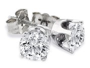 PDE40WG: .40ct Diamond Stud Earrings in 14K White Gold ( I1 I-J Push on screw off backs)