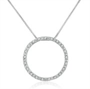 DCP020-SS: Diamond Circle Pendant in Sterling Silver .20ct tw