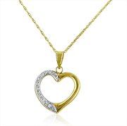 AMBP3031B: 10K Yellow Gold Diamond Solitaire Heart Pendant on an 18" Necklace