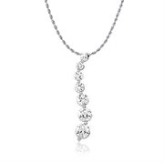 JDP050BP: 1/2ct Diamond  Journey  Pendant in  14K White Gold ( I1 IJ)