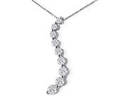 JDP120604B: 1/4ct Journey Diamond Pendant in 10K White Gold