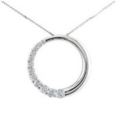 DCP025WG10: 1/4ct  Journey Diamond Pendant Journey Circle Necklace