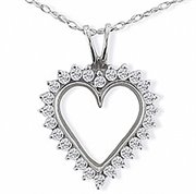 DH100WGB: 1ct. tw.  Diamond Heart Pendant  set in 10K White Gold