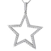DS50STAR: 1/2ct Diamond Star Pendant set in 10K White Gold
