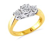 RD350YGL: 1/2 ct 3 Diamond Ring  Diamond   14K Gold