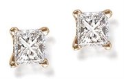 PCE33YG: 1/3 ct Princess Diamond Earrings Diamond Studs VS G H