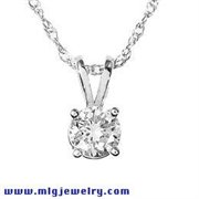 DP75WGB: 3/4ct Diamond  Pendant White Gold Solitaire