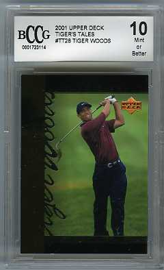 2001 Upper Deck #TT28 Tiger Woods RC Beckett BCCG 10