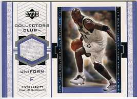 02 UD CC #KG-U Kevin Garnett Game Used Jersey MINT $15