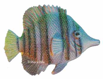 Tropical FISH bathroom APPLIQUES décor tub TREADS