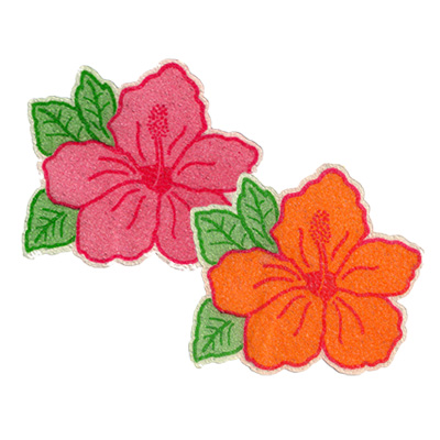 HIBISCUS flower bathroom APPLIQUES décor tub TREADS