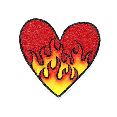 Flaming HEART bathroom APPLIQUES décor tub TREADS