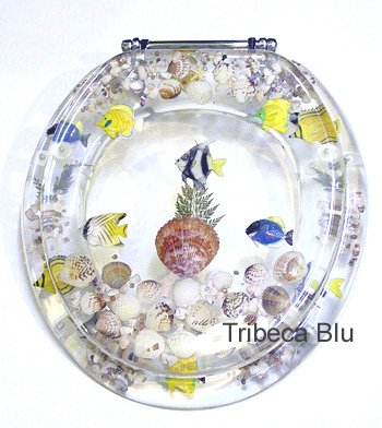 Tropical Fish  ACRYLIC TOILET SEAT bathroom seashell ~