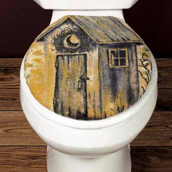country OUTHOUSE Toilet Seat COVER bathroom decor