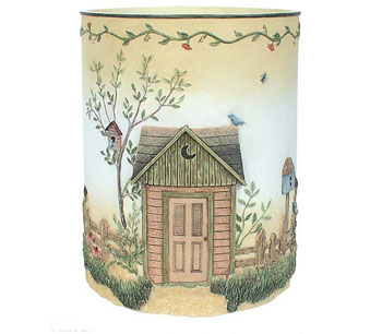 Spivey OUTHOUSE OuT HoUsE WASTEBASKET trash bathroom