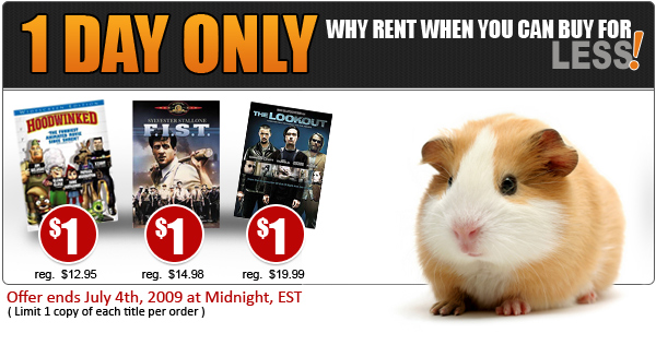 1 Day Only $1 DVDs