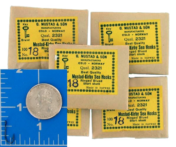 Mustad Fishing Hooks - Kirby Sea 2321 Size 18 Qty 500