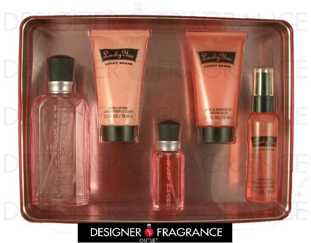 * LUCKY YOU *Liz Claiborne* 3.4 EDT SPRAY *5 PIECE SET*