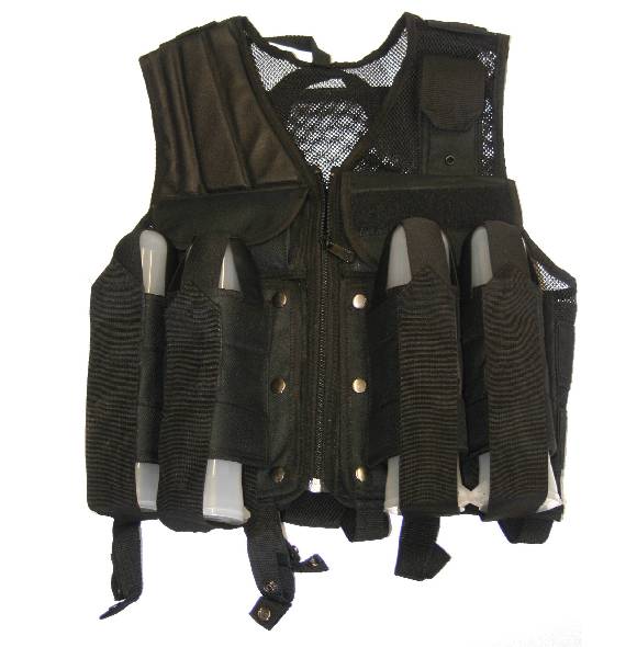 Premium Black Ultimate Paintball Tactical Vest - Regular