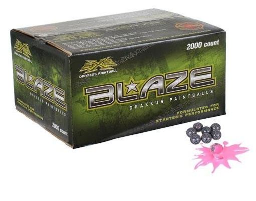 Draxxus Blaze Paintballs 2000 Rnds Carbon Fiber w/ Pink fill