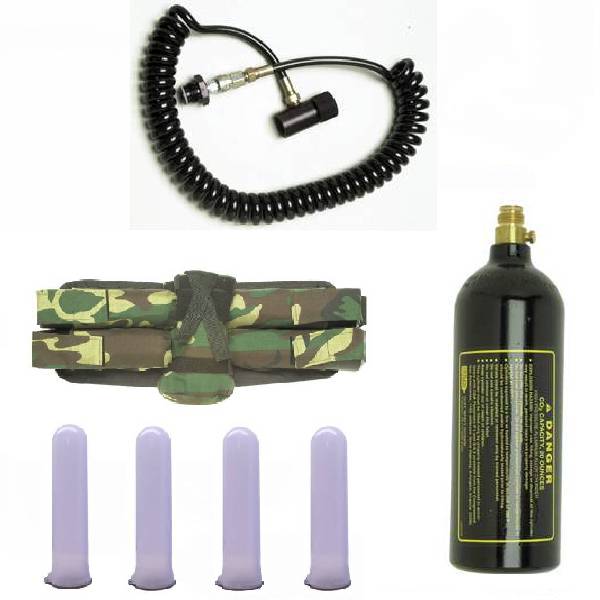 Paintball GXG Camo 4+1 Tubes Coiled Remote 20oz Tank