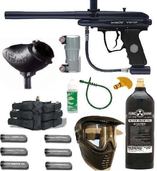 NEW Blue Spyder VICTOR Paintball Gun Marker MEGA Set