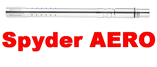 12" Spyder AERO Paintball Barrel 2 Piece Silver/Silver