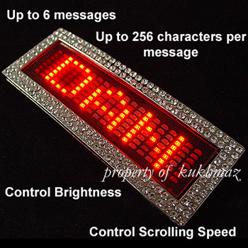 LED Light Up Scrolling Red Light Up Iced Out Buckle