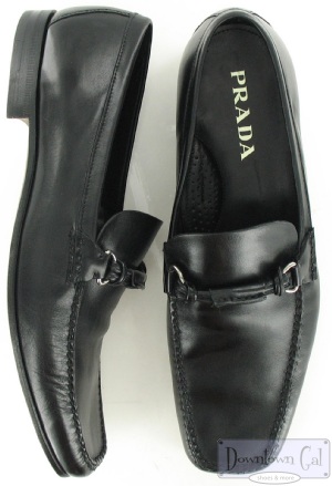 New Prada Black Leather Loafers Shoes 9 US 10 $470