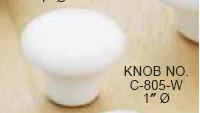 White Porcelain Cabinet Hardware Knob CPC805-WH