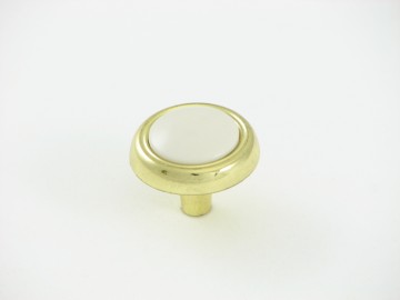 Polished Brass White Cabinet Hardware Knob CP5302-WH