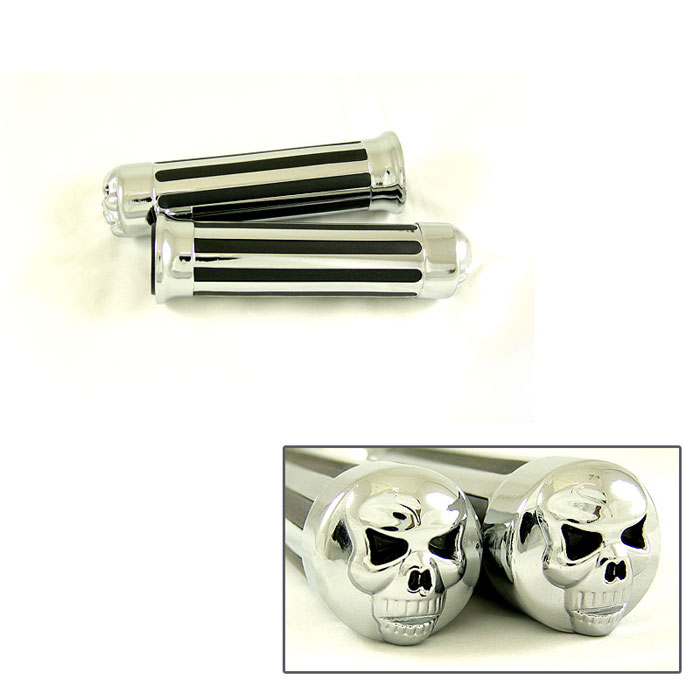 CHROME SKULL GRIPS HONDA Shadow 600 750 1100 Magna ACE