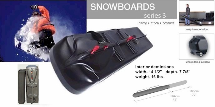 SPORTUBE HARD SNOWBOARD CASE  ~NEW~ WHEELED TRAVEL BAG