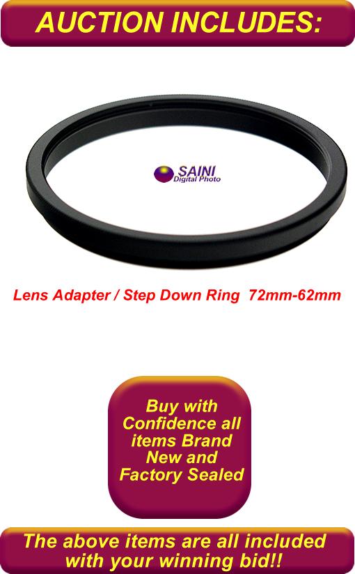 Step Down ring stepping filter adapter 72mm-62mm 72-62