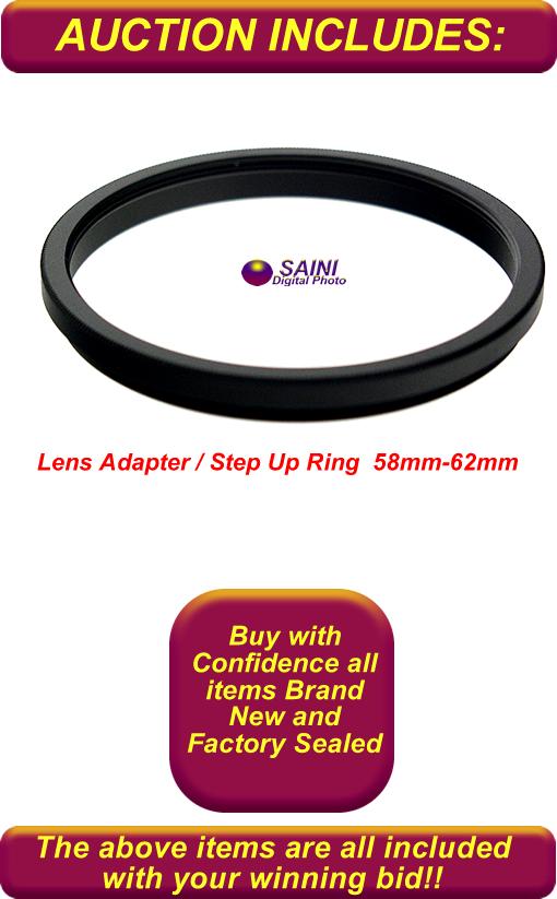 Step Up ring stepping filter adapter 58mm-62mm 58-62