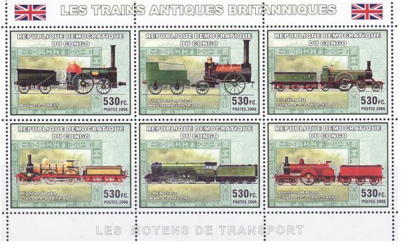 Congo - Antique British Trains On Stamps 3A-122