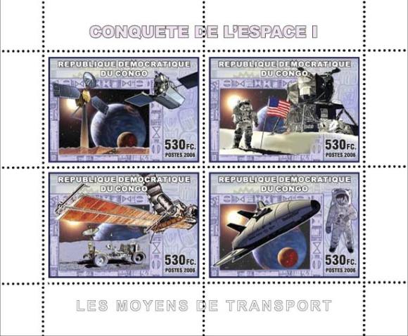 Congo - Conquests of Space - 4 Stamp Mint Sheet- 3A-206