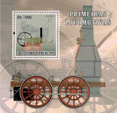 St Thomas - Steam Trains Mint Souvenir Sheet - ST73D11