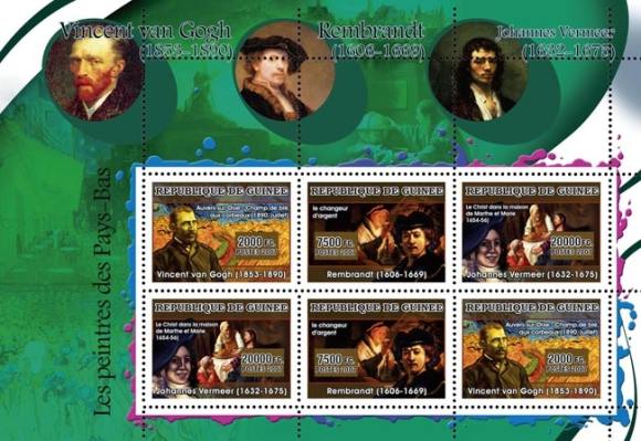 Guinea - Dutch Painters - 6 Mint Stamp Sheet MNH 7B-357