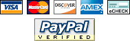 VISA - MasterCard - Discover - AMEX - eCHECK - PayPal Verified